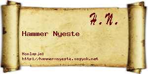 Hammer Nyeste névjegykártya